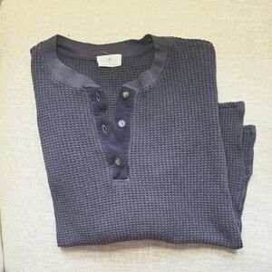 Anthropologie T.la Gray Waffle Knit Henley Shirt